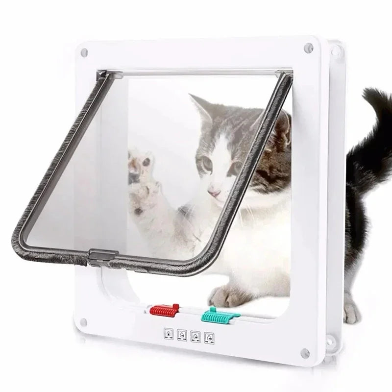 Pet Cat & Dog Door – Two-Way Access Gate with Glass Acrylic Board, Suitable for Cat Houses and Pet Homes