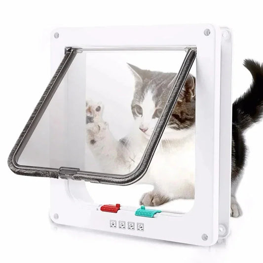 Pet Cat & Dog Door – Two-Way Access Gate with Glass Acrylic Board, Suitable for Cat Houses and Pet Homes